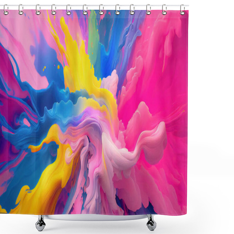 Personality  Abstract Illustration Paint Texture In A Rainbow Of Hues Shower Curtains