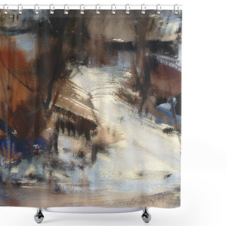 Personality  Abstract Landscape In Browns Colors Shower Curtains
