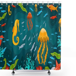 Personality  Marine Life Background Shower Curtains