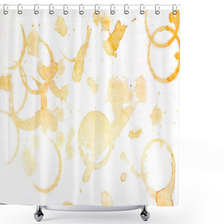 Personality  Coffee Stains White Background Shower Curtains
