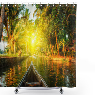 Personality  Canoe In Kerala Backwaters Shower Curtains