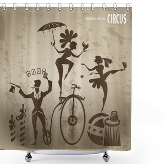 Personality  Circus Artists Shower Curtains