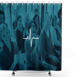 Personality  Heartbeat And Group Of Diverse People Shower Curtains