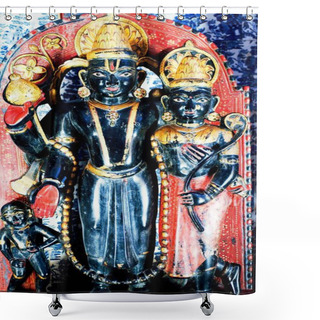 Personality  Idols Of Lakshmi Vishnu In Badal Mahal Palace In Junagarh Fort , Bikaner , Rajasthan , India Shower Curtains