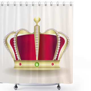 Personality  Gold Royal Crown, Vector Design Shower Curtains