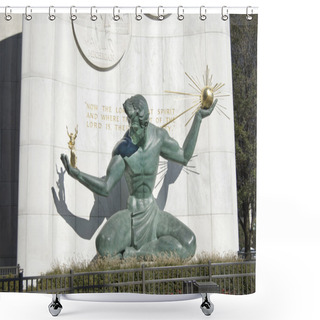 Personality  Spirit Of Detroit Statue Shower Curtains