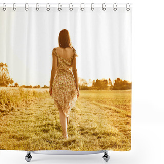 Personality  Woman Walking Away Shower Curtains