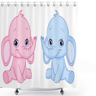 Personality  Baby Elephants Shower Curtains
