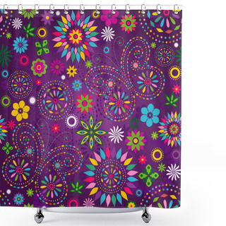 Personality  Seamless Motley Violet Pattern Shower Curtains