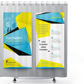Personality  Abstract Triangle Geometric Brochure Flyer Design Layout Vector  Shower Curtains