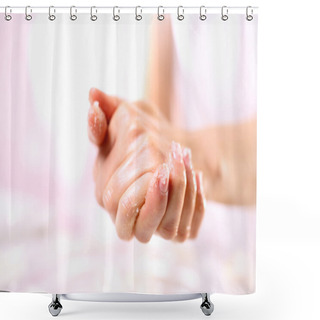 Personality  Manicure, Hand Peeling Shower Curtains