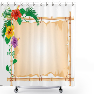 Personality  Bamboo Frame Shower Curtains