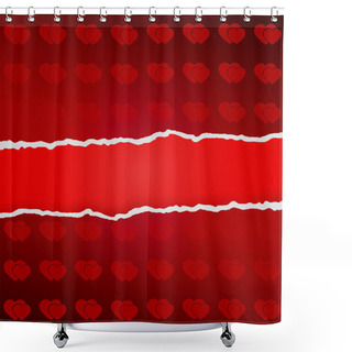 Personality  Ragged Paper With Pattern Of Hearts Shower Curtains