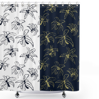 Personality  Seamless Pattern With Coconut Trees Shower Curtains