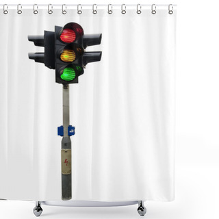 Personality  Traffic Light Isolated Shower Curtains