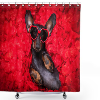 Personality  Valentines Wedding Dog In Love  Shower Curtains