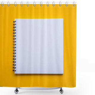 Personality  Notepad On Yellow Background Shower Curtains