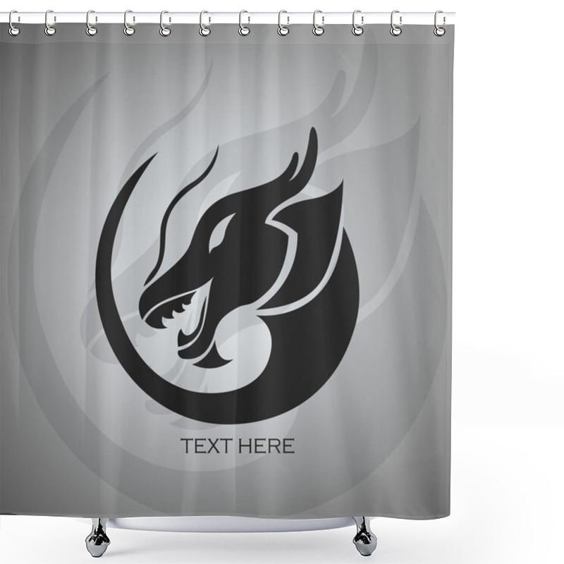 Personality  Dragon Logo Vector Design Template, Dragon Icon. Shower Curtains