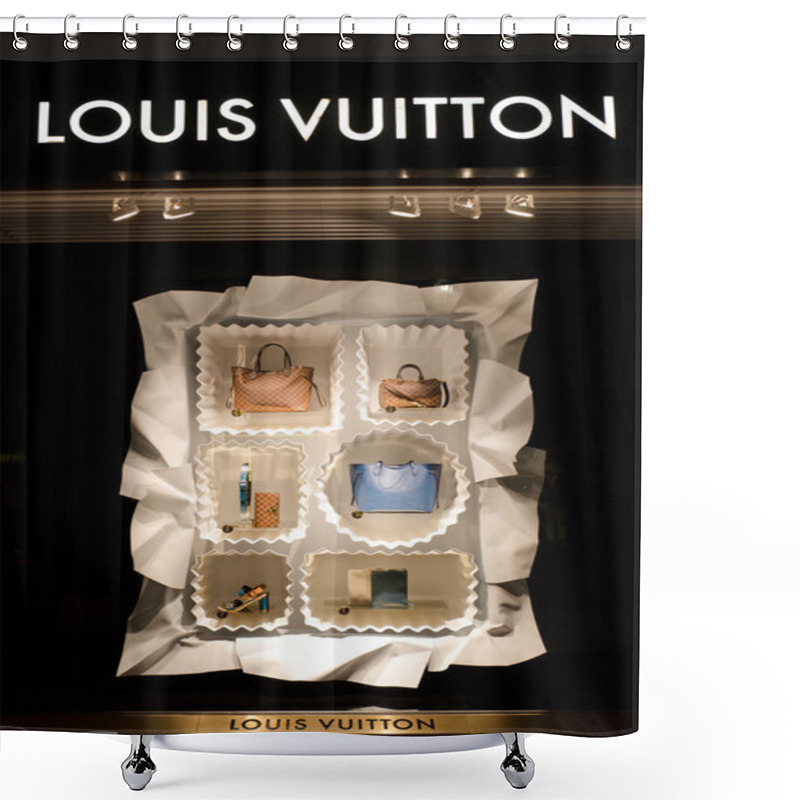 Personality  Louis Vuitton Store In Puerto Banus, Marbella, Spain. For Six Consecutive Years (2006,2012), Louis Vuitton Has Been Named The World's Most Valuable Luxury Brand Shower Curtains