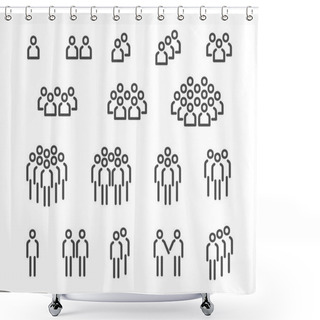 Personality  People Icons Set Shower Curtains