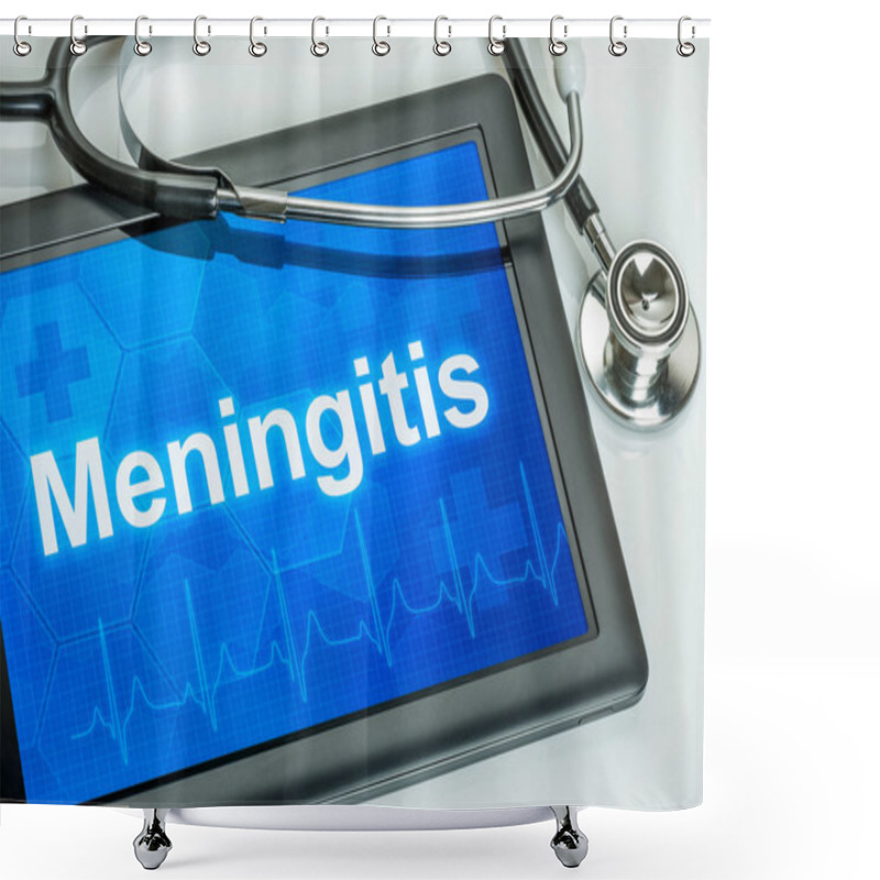Personality  Tablet With The Diagnosis Meningitis On The Display Shower Curtains