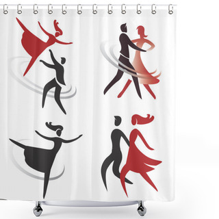 Personality  Dancing Ballet Icons Shower Curtains
