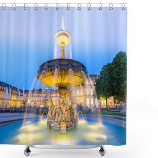 Personality  Fountain In Stuttgart City Center Shower Curtains