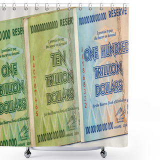 Personality  Banknotes Of Zimbabwe - One Hundred Trillion Dollars Shower Curtains