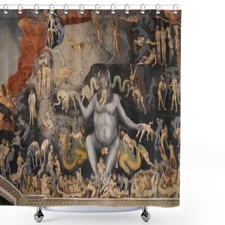 Personality  Padua, Italy - July 6, 2020: Part Of Last Judgment By Giotto In Scrovegni Chapel Shower Curtains