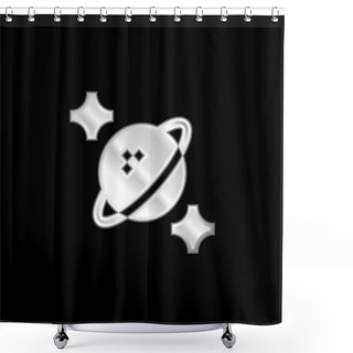 Personality  Astrophysics Silver Plated Metallic Icon Shower Curtains