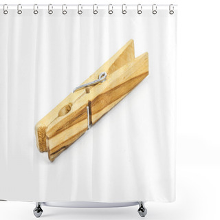 Personality  Clothespin On The White Background Shower Curtains