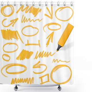 Personality  Colored Highlighter With Markings Shower Curtains