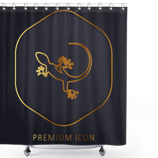Personality  Animal Golden Line Premium Logo Or Icon Shower Curtains