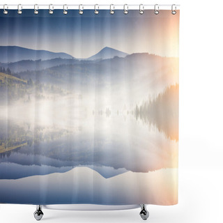 Personality  Foggy Day And Bright Hills Shower Curtains