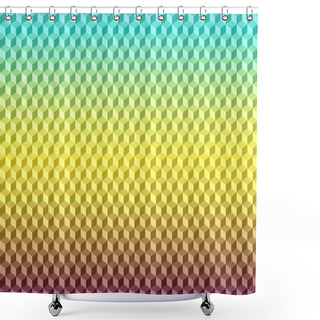 Personality  Abstract Bright Yellow And Blue Gradient Colored Vector 3D Cubes Geometric Background For Use In Design For Card, Invitation, Poster, Banner, Placard Or Billboard Cover Shower Curtains