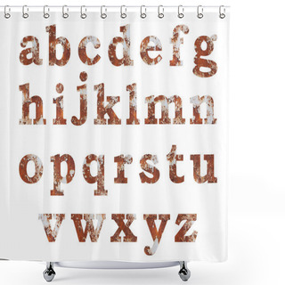 Personality  Old Rusty Metal Alphabet Set Shower Curtains