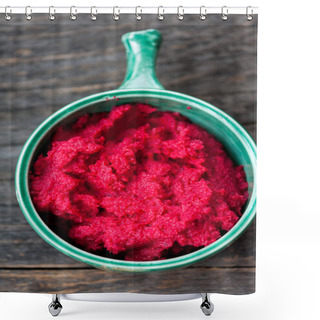 Personality  Beetroot Mash In A Bowl Shower Curtains