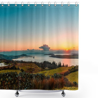 Personality  Sunset Over Huntertston On The Clyde In Scotland Shower Curtains