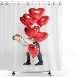 Personality  Boy With Air Balloons Shower Curtains