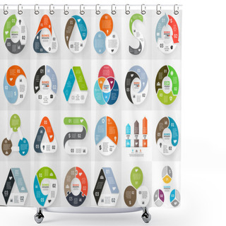 Personality  Circle Arrows Infographics Set. Shower Curtains