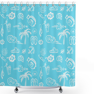 Personality  Summer Best Trip Vector Background Shower Curtains