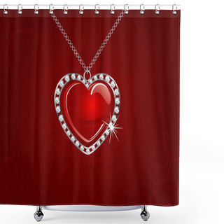 Personality  Necklace With Heart Shower Curtains
