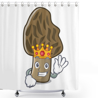 Personality  King Morel Mushroom Mascot Cartoon Shower Curtains