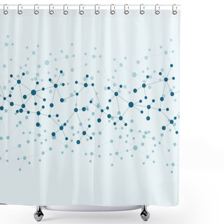 Personality  Structure Molecule And Communication Dna, Atom, Neurons. Science Concept For Your Design. Connected Lines With Dots. Medical, Technology, Chemistry, Science Background. Vector Illustration Shower Curtains