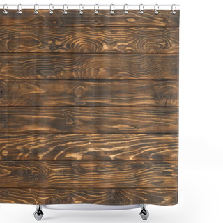 Personality  Wooden Planks Painted In Brown Background Shower Curtains