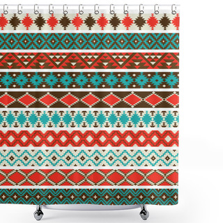 Personality  Native American Border Patterns Shower Curtains