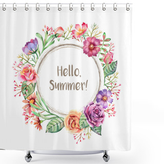 Personality  Watercolor Frame Shower Curtains