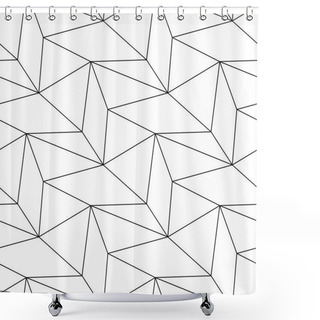 Personality  White And Black Monochrome Geometric Ornament. Seamless Pattern Shower Curtains