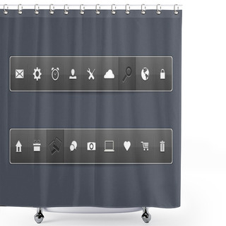 Personality  Office Icon Set Vector Illustration  Shower Curtains