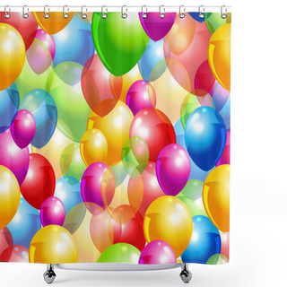 Personality  Vector Balloon Background. Vector Illustration. Shower Curtains